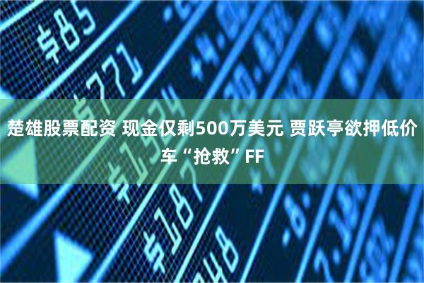 楚雄股票配资 现金仅剩500万美元 贾跃亭欲押低价车“抢救”FF